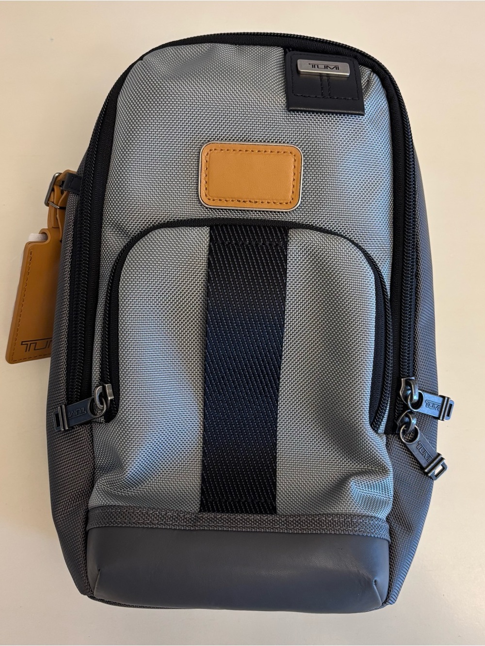 Tumi Gray Fife Slim Crossbody Sling Bag - Compact NEW